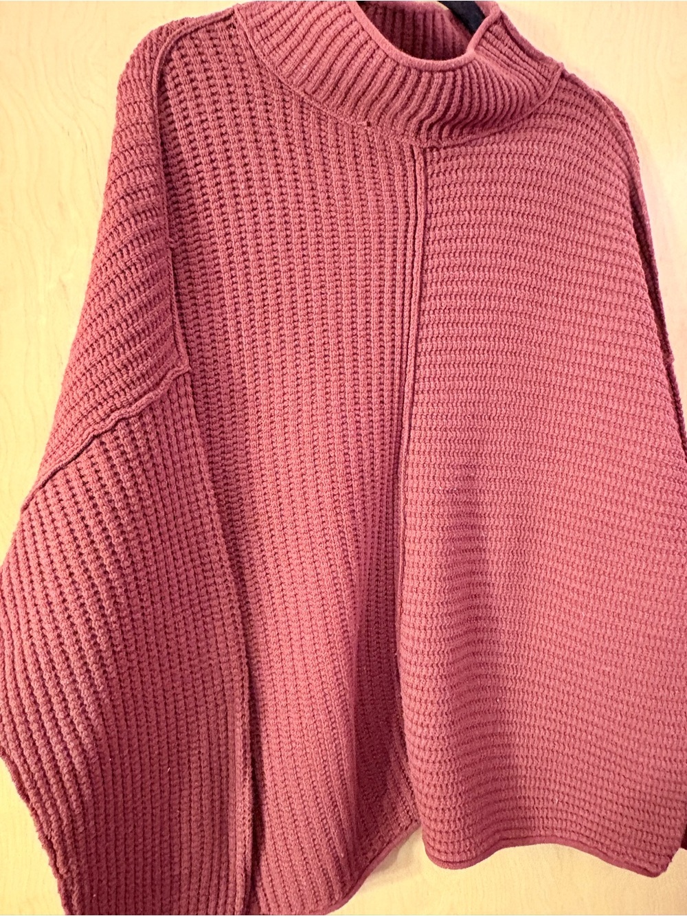 Sonoma Rose Pink Chunky Knit Turtleneck Sweater